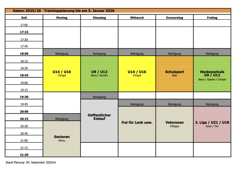 Die neuen Trainingspläne sind online
